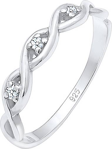 Elli DIAMONDS Ring Knoten Unendlich Diamant (0.045 ct.) 925er Silber