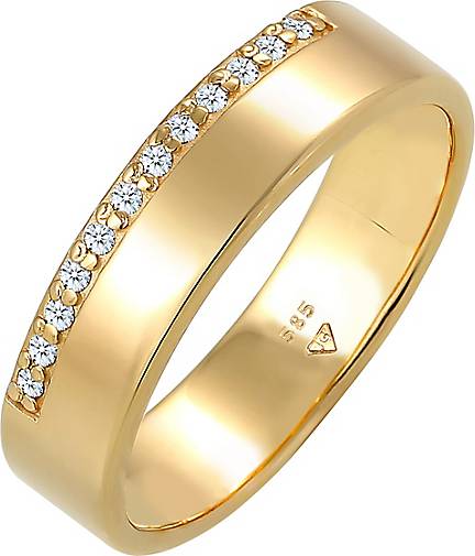 Elli DIAMONDS Ring Verlobung Diamant (0.12 ct) Luxuriös 585 Gelbgold