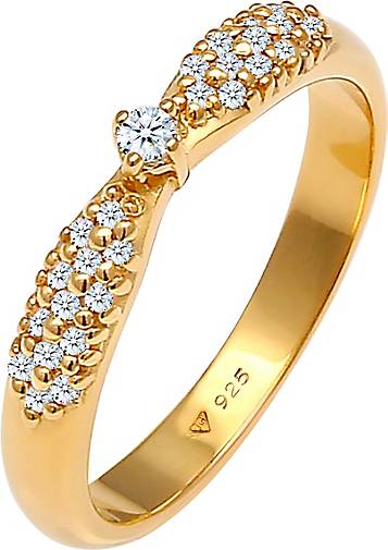 Elli DIAMONDS Ring Verlobung Glamour Diamant (0.16 ct) 925 Silber