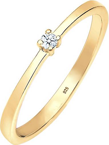 Goldring Ring Verlobungsring Gold 585 gelbgold Diamant V-Form elegant DIAMORE 