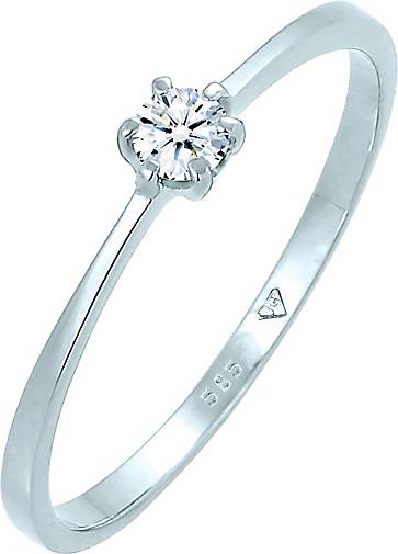 Elli DIAMONDS Ring Verlobungsring Diamant 0.11 ct. 585 Weißgold