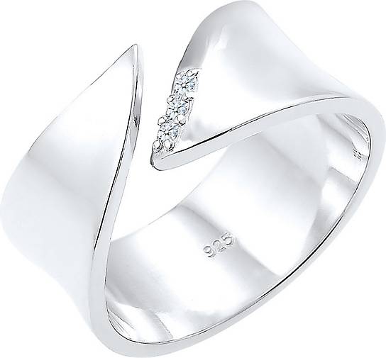 Elli DIAMONDS Ring Wickelring Diamant (0.045 ct.) 925 Silber