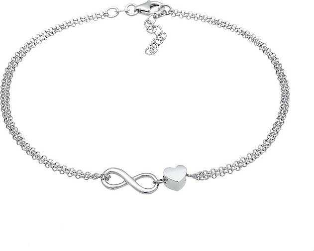 Elli Fußschmuck Silber Infinity in Liebe Unendlichkeit - Herz bestellen 24999601 925 silber