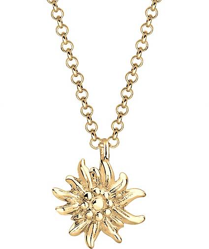 Elli Halskette Edelweiss Symbol Anhänger Tracht 925 Silber in gold  bestellen - 92996201