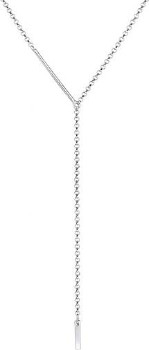 Elli Halskette Erbskette Y-Kette Geo Design Rechteck 925 Silber