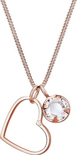 Elli Halskette Herz Liebe Cut Out Kristalle 925 Silber Gold Gortz 93631802