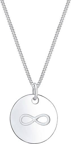 Elli Halskette Infinity Münze Unendlichkeit Geo 925er Silber