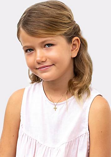 Elli Halskette Kinder Kreuz Herz Cute Kristalle Silber in gold bestellen -  96907502