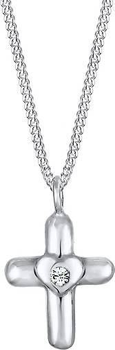 Elli Halskette Kinder Kreuz Herz Cute Kristalle Silber in silber bestellen  - 96907501