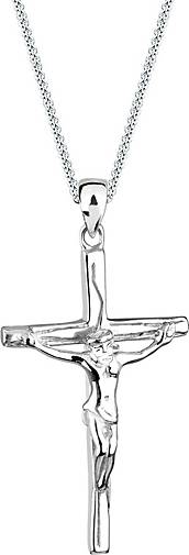 Elli Halskette Kreuz Jesus Konfirmation Kommunion 925 Silber
