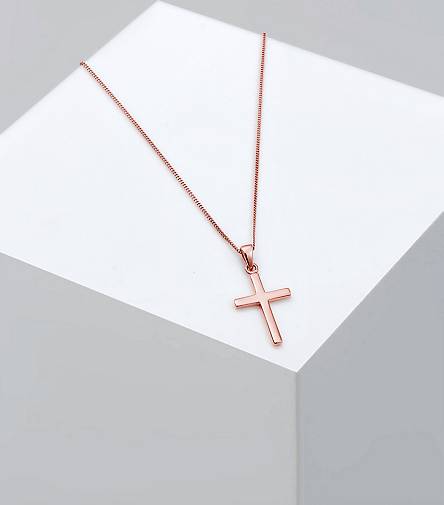 Elli Halskette Kreuz Symbol Kommunion Konfirmation 925 Silber in gold  bestellen - 92714201
