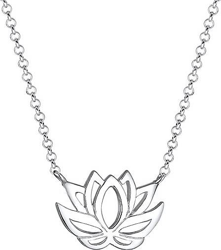 Elli Halskette Ornament Lotusblume Talisman 925 Sterling Silber