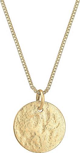 Elli Halskette Plättchen Box Chain Vintage Antique 925 Silber