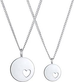 Elli Halskette Plättchen Herz Mutter Tochter Liebe 925 Silber Elli Halskette Plättchen Herz Mutter Tochter Liebe 925 Silber