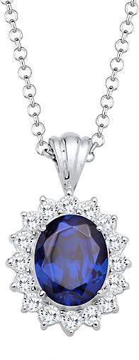 Elli Halskette Royal Saphirblau Zirkonia 925 Sterling Silber