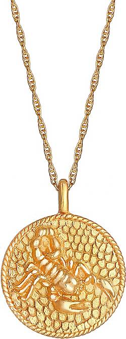 Sternzeichen - bestellen 93624901 Elli Astro 925 Münze gold Silber Skorpion Halskette in