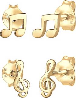 Note 2er 925 93081702 Notenschlüssel - bestellen in gold Stecker Silber Set Ohrringe Elli