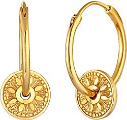 Creolen 92900901 925er Coin Sonne bestellen Elli gold Einhänger - Ohrringe Antik Silber in