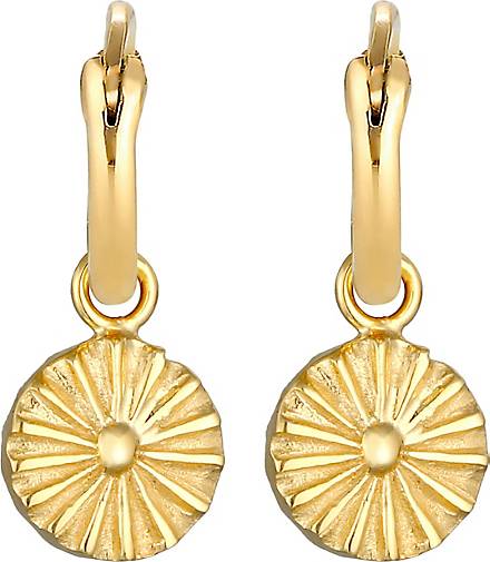Creolen Einhänger Ohrringe 925 Elli 96915401 Antik in bestellen gold Plättchen - Silber Sonne