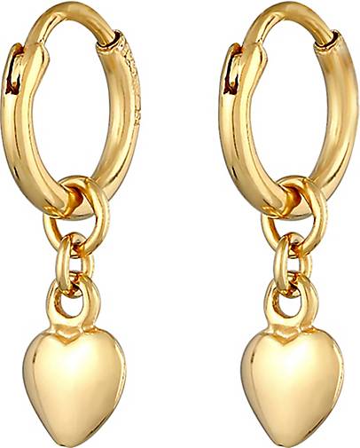 Elli Ohrringe Creolen Herz Liebe Romantik 925 Silber in gold bestellen -  25911101 | Creolen