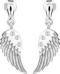 925 Silber Ohrringe Ohrhänger Feder Flügel Engel Kreolen Damen Talisman Natur 