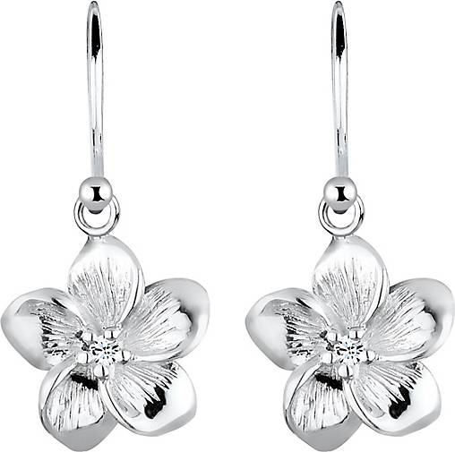 Elli Ohrringe Frangipani Blüten Kristalle 925 Silber ZN8448