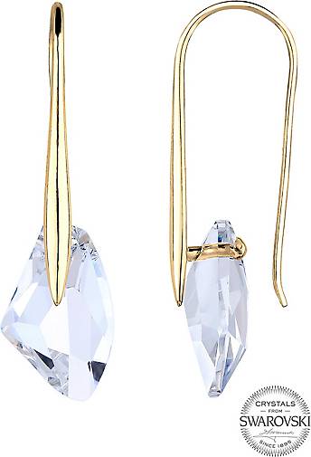Gelbgold Wassertropfen Kristall Design Ohrringe 2 stück für beide Seiten Silber 925 oder Vergoldet 14K 