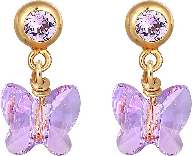 25915301 Kinder gold Elli Kristalle Silber - Ohrringe Violette Schmetterling in 925 bestellen