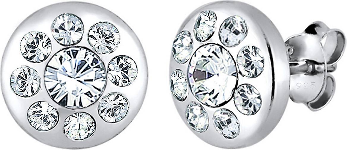 Elli Ohrringe Kreis Elegant Kristalle Funkelnd Silber