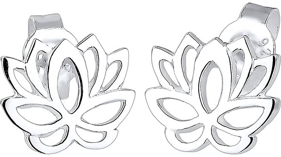 I02 Ohrring Sterling Silber 925 Lotusblüte aus weißer Jade Lotusblume 
