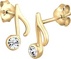 Ohrringe bestellen 92846301 Melodie Musik Elli gold - Note Kristalle in Silber