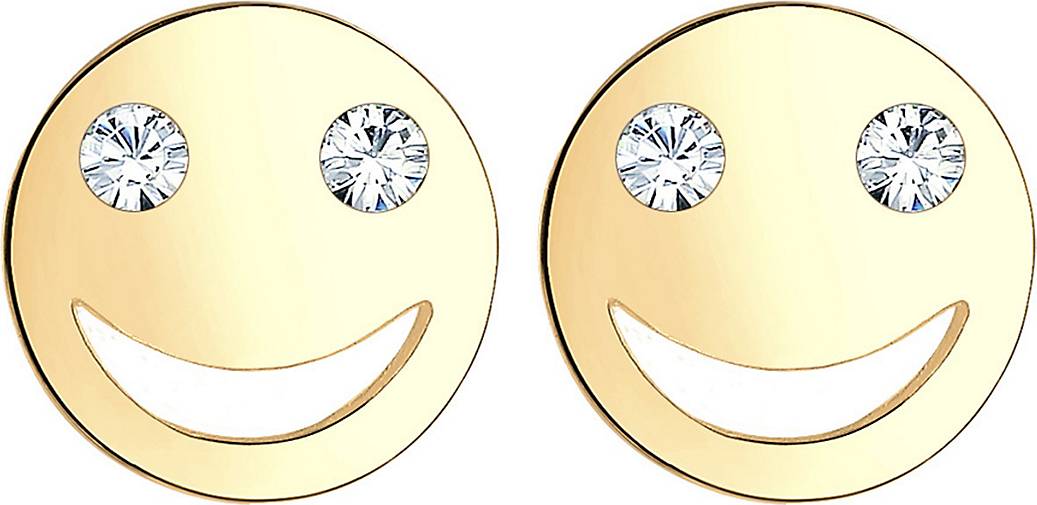Versilberte Ohrstecker Ohrringe Emoji Icon Smiley 