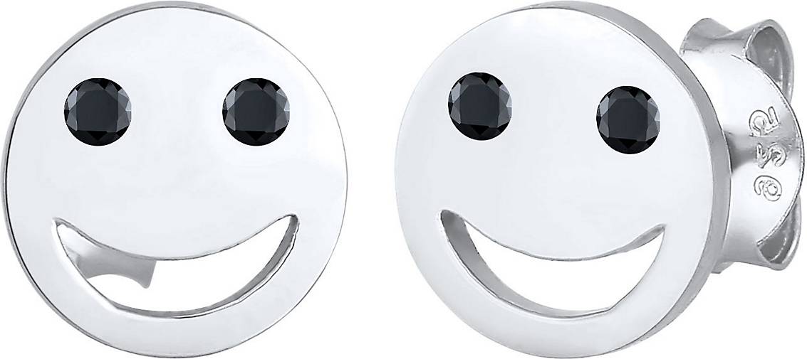 Elli Ohrringe Smiley Face Emoji Zirkonia 925 Silber