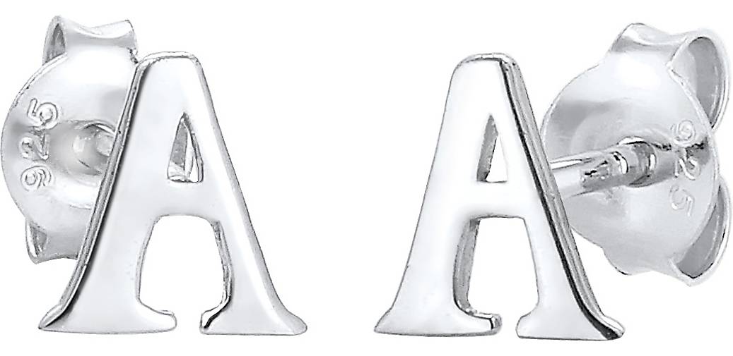 Elli Ohrringe Stecker Buchstabe A Initialen Minimal 925 Silber