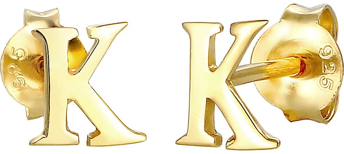 Elli Ohrringe Stecker Buchstabe K Initialen Minimal 925 Silber