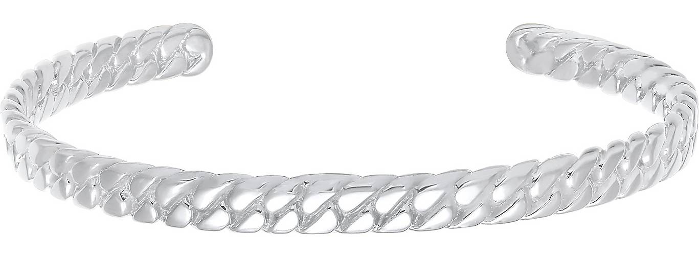 Elli PREMIUM Armband Armreif Offen Trend Gedreht Verstellbar 925 Silber