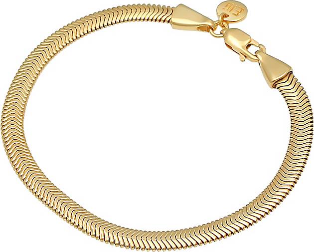Armband Elli bestellen Flach Silber 925 Elegant 94160001 in - Fischgräte PREMIUM Schlangenkette gold