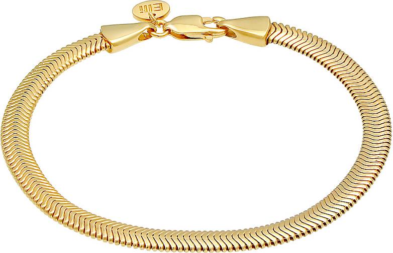 94160001 in Fischgräte Armband Silber 925 PREMIUM - Elli gold Schlangenkette bestellen Elegant Flach
