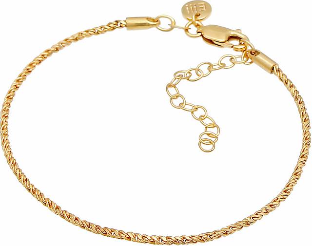 Elli PREMIUM Armband Kordelkette Gedreht Bold Look 925 Silber in gold  bestellen - 96562001