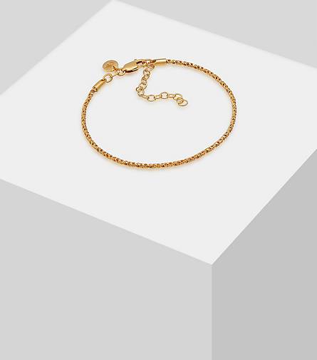 Elli PREMIUM Armband gold Bold - Gedreht 925 Silber Kordelkette in bestellen 96562001 Look