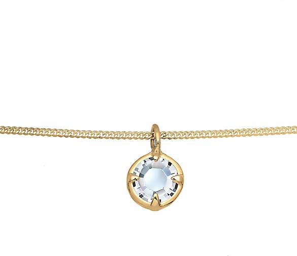 Elli PREMIUM Halskette Choker Basic Stein Kristall 925 Silber in gold  bestellen - 93070701
