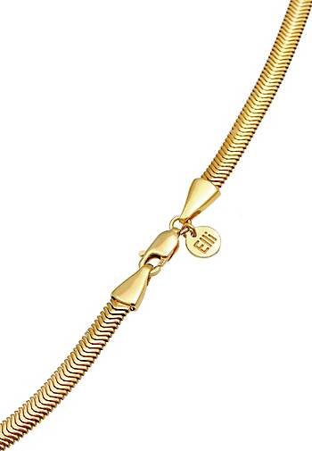 bestellen Fischgräte Schlangenkette Flach Halskette Elegant Elli Silber 925 PREMIUM 96911802 - in gold