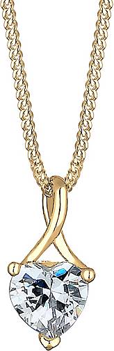 Elli PREMIUM Halskette Herz Infinity Zirkonia 585 Gelbgold