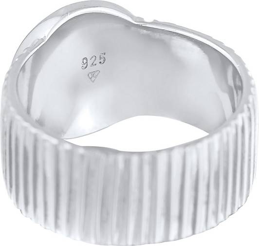 Elli PREMIUM Ring Bandring Siegelring Relief Struktur 925 Silber IV8865