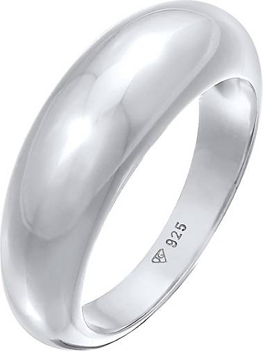 Elli PREMIUM Ring Bandring Stapelring Chunky 925er Silber rhodiniert