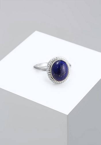 Elli PREMIUM Ring Cocktailring Lapis Lazuli Edelstein 925er Silber in silber  bestellen - 93071902