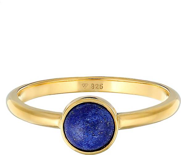 Elli PREMIUM Ring Edelstein Solitär Silber gold Lazuli Lapis 925 99535602 - bestellen in