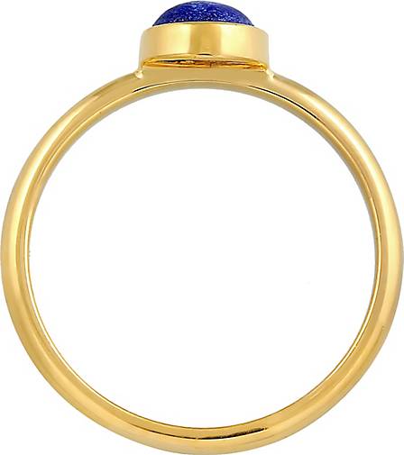 Elli PREMIUM Ring Lapis Lazuli Edelstein Solitär 925 Silber in gold  bestellen - 99535602