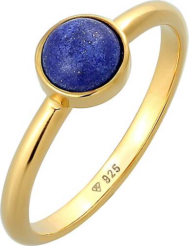 Elli PREMIUM Ring Lapis Lazuli - Edelstein gold bestellen in Silber Solitär 99535602 925