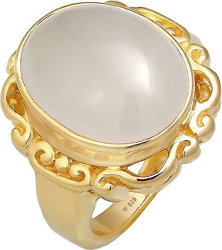 Elli PREMIUM Ring Mondstein Vintage Ornament Klassik 925 Silber